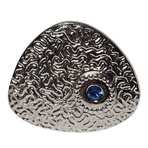 Elegant Blue Gemstone Silver Tone Cufflink Textured Design Mens Fashion Jewelry